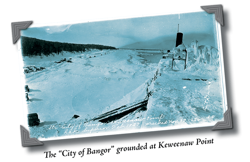 The "City of Bangor" grounded at Keweenaw Point